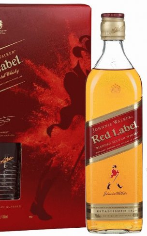 Johnnie Walker Red Label + 2gl.  / Джони Уокер Ред Лэйбл + 2бокала