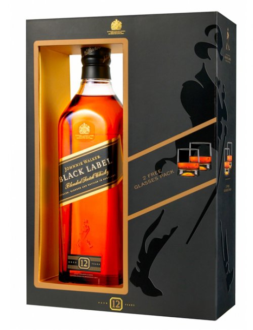 Johnnie Walker Black Label 12 Years Old. + 2gll / Джони Уокер Блэк Лэйбл 12лет +2 бокала